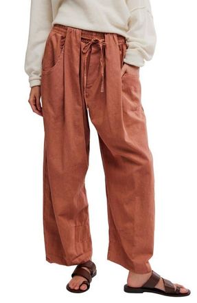 Free People Chambers Laidback Linen & Cotton Drawstring Pants in Canyon Sunset at Nordstrom, Size Large