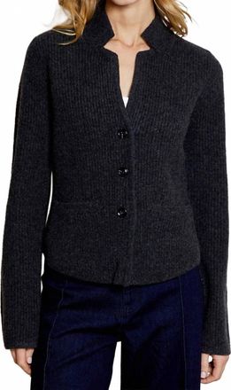 dh New York Evelyn Collar Cardigan In Jet
