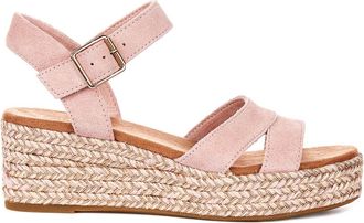 Toms Wedges, female, Pink, 6 UK, Blush Pink Suede Wedge Sandals