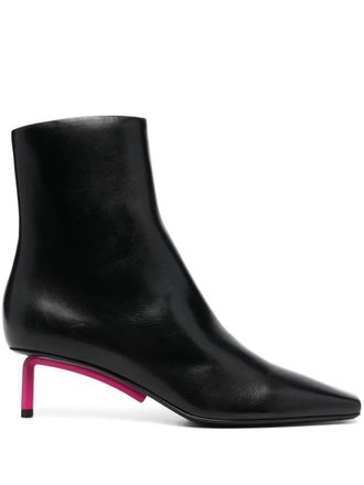 Off-white square-toe ankle boots - women - Calf Leather/Calf Leather/Calf Leather - 36 - Black
