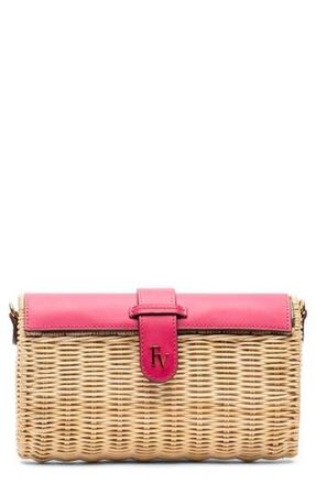 Frances Valentine Betsy Wicker Basket Crossbody Bag in Toast/pink at Nordstrom Rack