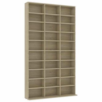 vidaXL Armario Para Cds Madera Contrachapada Sonoma 102x16x177,5 Cm Vidaxl