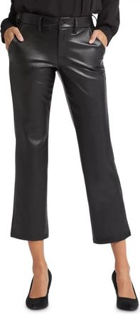 NYDJ Pants Womens Black Faux Leather Straight Ankle Business Casual FROG490