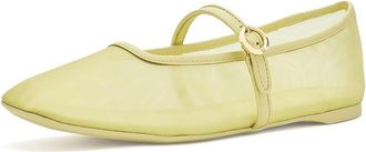 Kate Spade New York Halo Mary Jane Flats Womens Sandals Pale Citron : 6.5 M, Leather
