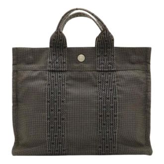 Herm&egrave;s Pre-owned Tote Bags, female, Gray, Size: ONE SIZE Pre-owned Herline PM Canvas Tote Bag