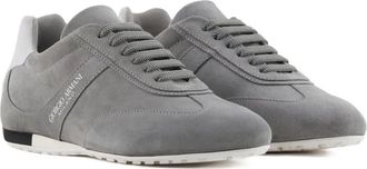 Giorgio Armani lace-up suede sneakers - Grey