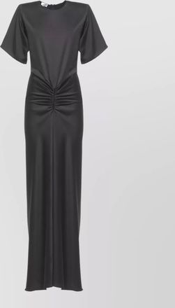 Andamane satin floor length dress ruched draped front