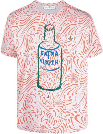 Vivienne Westwood extra-virgin graphic-print logo T-shirt - men - Organic Cotton - S - Purple