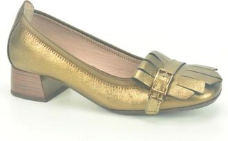 Hispanitas Bronze Pump met Pad - Dames - Pumps - Bruin - 36 EU - Leer - Schoenen