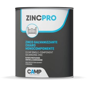 Camp Camp ZINC PRO Liquido, Zinco Galvanizzante, Protettivo, Antiossidante, Chiaro e brillante, 1 Lt