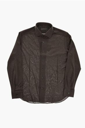 Corneliani Solid-Color Shirt with French Collar size 41