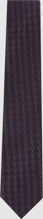 Reiss Mens Midnight Purple Silk-blend Woven Tonal Diamond Tie