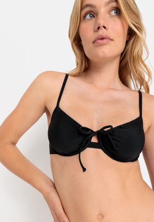 Lascana B&uuml;gel-Bikini-Top LSCN BY LASCANA Gina, Damen, Gr. 34, Cup C, schwarz, Recycling-Polyamid, unifarben, Bikini-Oberteile B&uuml;gel-Bikini-Top, in trendigen F