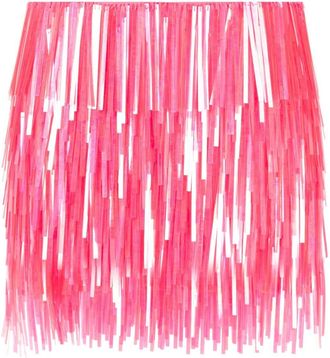 Sportmax fringe-design tiered mini skirt - women - Polyamide/Elastane/Elastane/Polyester/Polyamide - 38 - Pink
