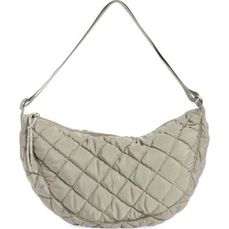 Urban Expression Half Moon Quilted Shoulder Bag in Sage at Nordstrom Rack