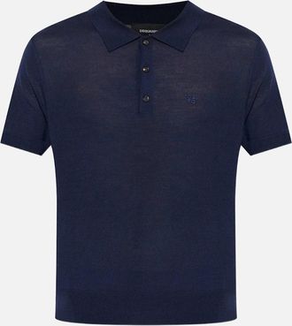 Dsquared2 Mens Knitted Polo Navy - Size: 42