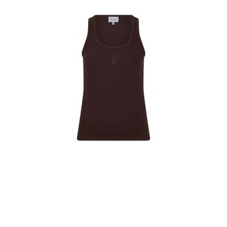 Dante6 Zora Scoopneck Top - Dames - Tops - Bruin - Maat: S Katoen