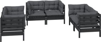 vidaXL Muebles De Jard&iacute;n 6 Piezas Con Cojines De Madera De Pino Maciza Vidaxl