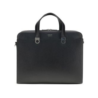 Ferragamo Gancini Business Handbag - Heren - Laptoptassen - Zwart - ONE Size - Leer - Tassen