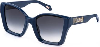 Just Cavalli Blue Gradient Butterfly Ladies Sunglasses SJC147 0991 54