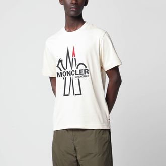 Moncler Ivory cotton T-shirt with logo