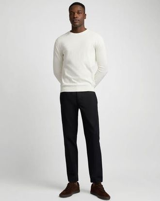 Onia Fine Cotton Knit Long Sleeve Crewneck Sweater in Egret at Nordstrom, Size X-Large