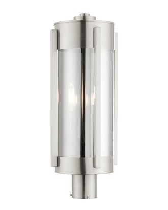 Livex Lighting 3-Light Brushed Nickel Outdoor Post Top Lantern