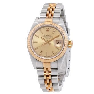 Rolex Pre-owned Rolex Datejust Automatic Gold Dial Ladies Watch 69173CSJ