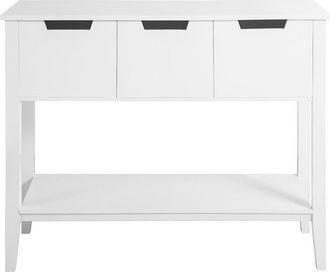 SoBuy Mesa de consola con 3 cajones y 1 estante madera blanco