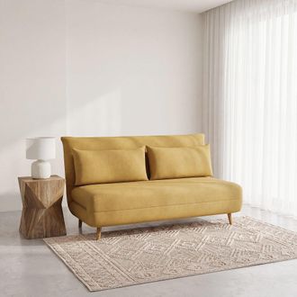 Maisons du monde Sof&aacute; cama de 2 plazas amarillo mostaza