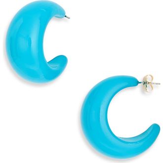 Leith Puffy Resin Hoop Earrings in Blue at Nordstrom Rack