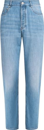 Brunello Cucinelli Iconic fit five-pocket trousers in Light Blue Denim at Nordstrom, Size 48 It