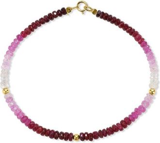 Jewelmak 14K Ruby Bracelet