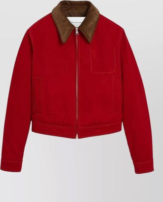 Ami cotton single-breasted short jacket
