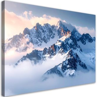 Feeby Cuadro En Lienzo, Monta&ntilde;as Invierno Paisaje Naturaleza, 120x80