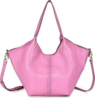 OLD TREND Wisteria Small Handwoven Leather Tote in Powder Pink at Nordstrom