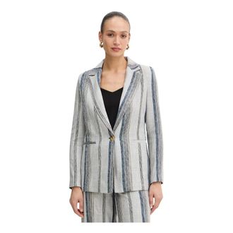 Fracomina Giacca Blazer Vestibilit&agrave; Regolare Monopetto - - Jackets - Donna - Multicolore - XL