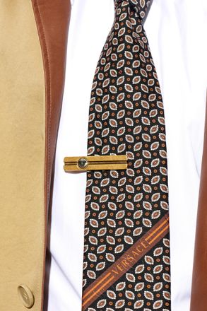 Versace Brass Tie Clip, Mens, Gold