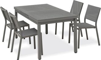 DCB Garden Dania - Conjunto De Comedor De 4 Plazas En Aluminio Dcb Garden