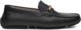 Bally Black Leather Mens Moccassin