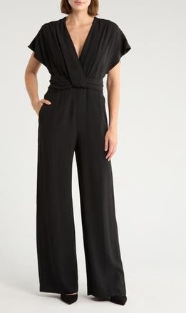 BOSS Debasa Ruched Jumpsuit in Black at Nordstrom Rack, Size 0