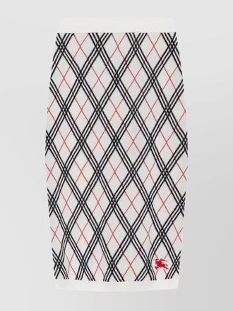 Burberry checkered knit knee-length skirt