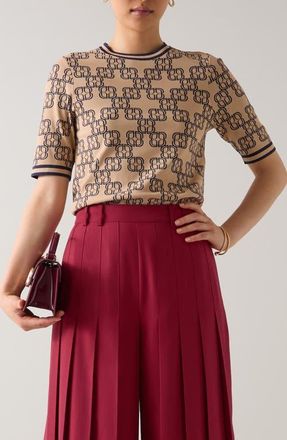 L.k. Bennett Odette Jacquard Top in Multi Navy at Nordstrom, Size Small