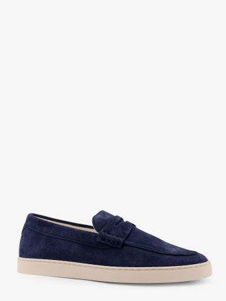 Brunello Cucinelli Mens Loafers Suede Blue