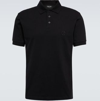 Giorgio Armani Cotton-blend pique polo shirt