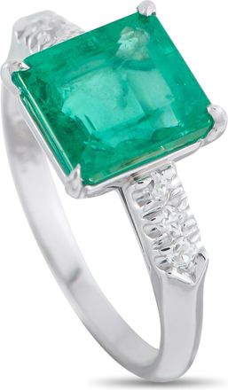 Luxury Bazaar Platinum Diamond and 2.39ct Emerald Ring MF13-051326