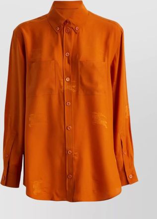 Burberry chest pocket collared neck long sleeve top