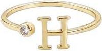 Adornia CZ & Initial Open Band Ring in Gold-H at Nordstrom Rack