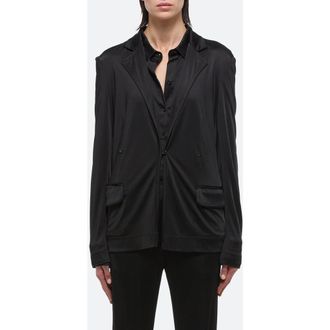 Helmut Lang Fluid Liquid Classic Blazer in Black - 001 at Nordstrom, Size Medium