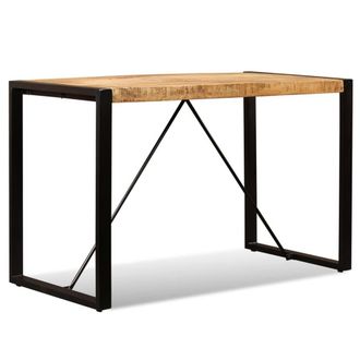 Berkfield Home Beautiful Dining Table Solid Rough Mango Wood 120 cm in Brown